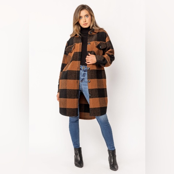 RD Style Buffalo Plaid Shacket - Picture 4 of 6